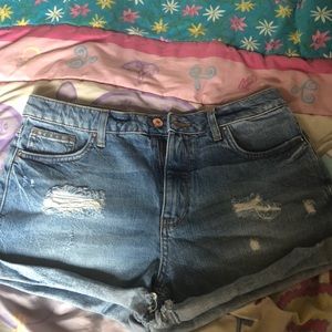 Mid rise jean shorts